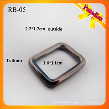 RB05 Custom Metallband quadratischen Schnalle Metall Ring und Tasche flache Schnalle